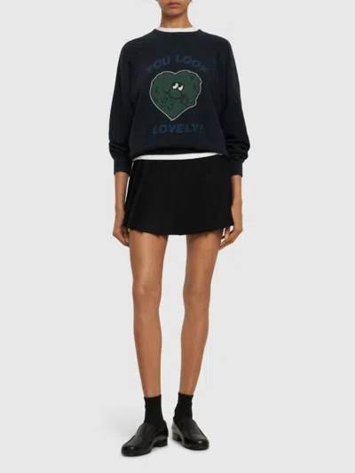 Re/done Upcycle Lovely Sweatshirt In Black