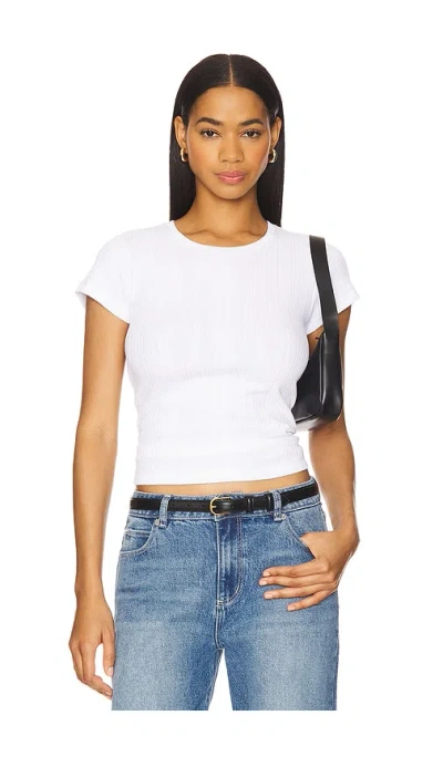 Re/done Varigated 60s Slim Tee In Optic White