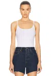 Re/done Varigated Jolie Tank In Optic White