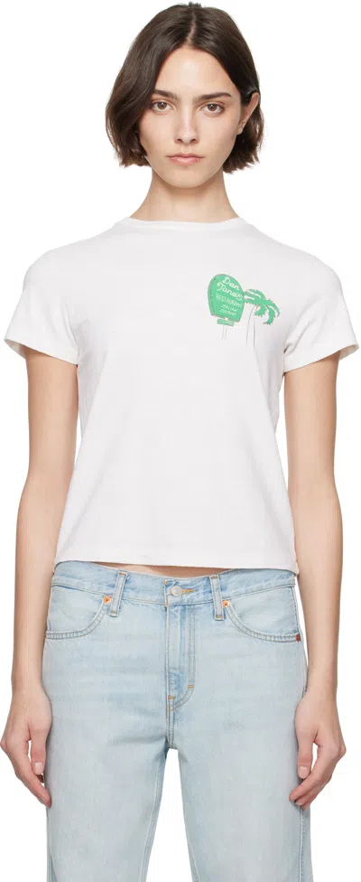 Re/done White Classic 'dan Tana's' Sign T-shirt In Vintage White