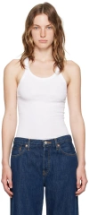 RE/DONE WHITE HANES EDITION RIBBED TANK TOP