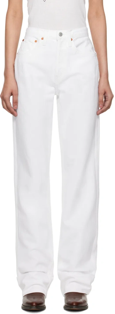 RE/DONE WHITE LOOSE LONG JEANS