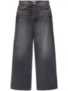 Re/done Wide-leg Cropped Jeans In Black