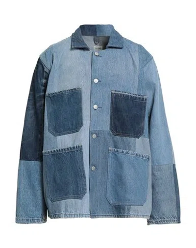Re/done With Levi's Man Denim Outerwear Blue Size L Cotton