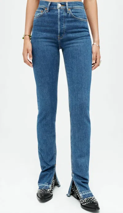 Re/done Women's 70s High Rise Skinny Jeans In Western Rinse In Blue