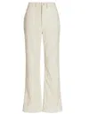 Re/done Women 70s Pocket Loose Flare Pants Corduroy In Off White In White