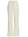 RE/DONE WOMEN 70S POCKET LOOSE FLARE PANTS CORDUROY IN OFF WHITE