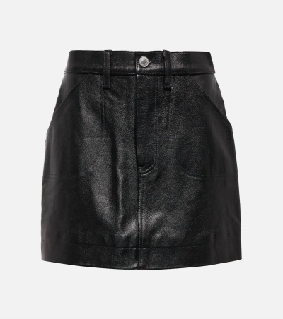 Re/done Women's 70s Pocket Mini Skirt In Black Leather