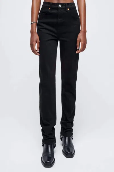 Re/done 70s Straight Leg Denim Jeans In Black