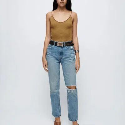 Re/done Women's 70s Straight Jeans In Worn Medium Raf In Blue