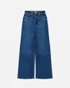Re/done Women 70s Ultra High Rise Wide Leg Jeans In Indigo Blue In Blue