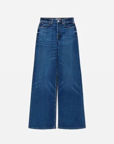 Re/done Women 70s Ultra High Rise Wide Leg Jeans In Indigo Blue