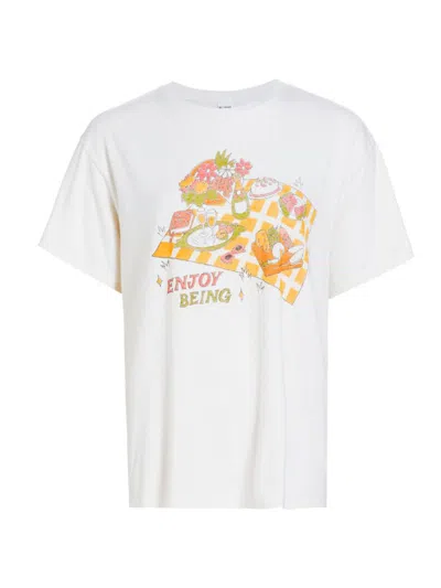 Re/done Women's '90s Easy Picnic T-shirt In Vintage White