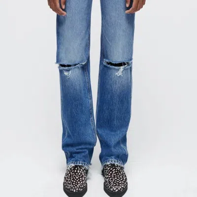 Re/done Women's 90s High Rise Loose Jean In Destroyed Mar In Blue