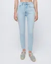 RE/DONE WOMEN'S COMFORT STRETCH HIGH RISE ANKLE CROP JEAN IN CALM WATERS
