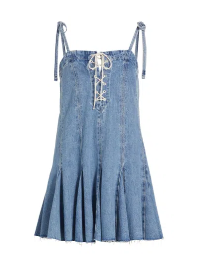 RE/DONE WOMEN'S FLOUNCE DENIM MINIDRESS