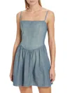Re/done + Net Sustain + Pamela Anderson Organic Cotton-chambray Mini Dress In Paradise