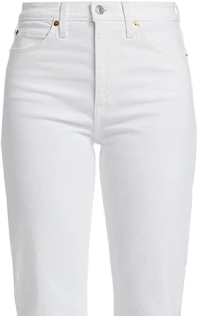 Re/done Women's White Crop Boot Cut 70's Denim High Rise Jeans