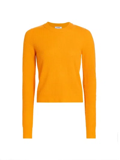 Re/done Women's Wool-blend Waffle Long-sleeve Top In Clementine