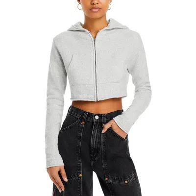 Re/done Womens Crop Cotton Zip Hoodie In Multi