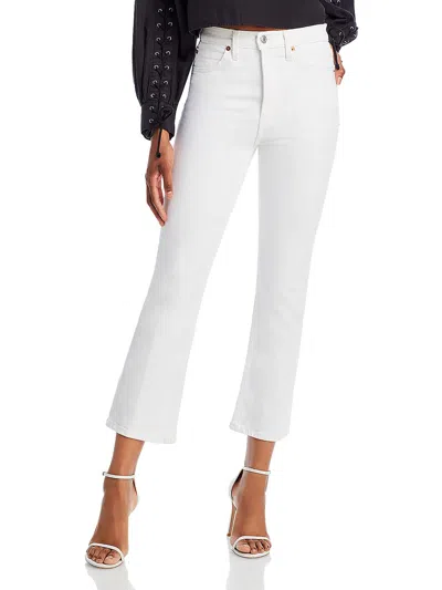Re/done Womens Crop Denim Bootcut Jeans In White