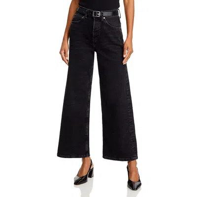 Re/done Womens Crop Denim Wide Leg Jeans In Multi