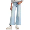 Re/done Womens Crop Denim Wide Leg Jeans In Multi