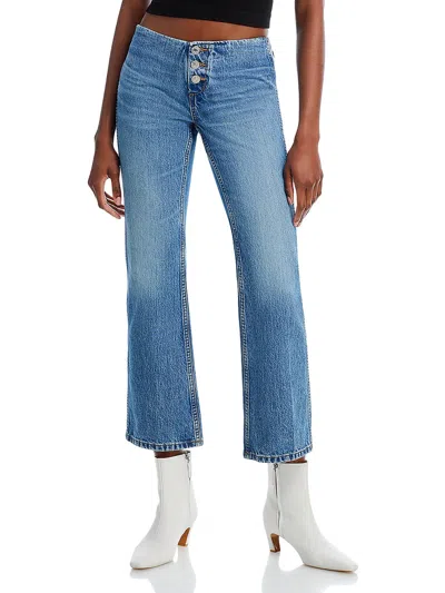 Re/done Womens Cropped High Rise Bootcut Jeans In Multi