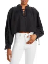 RE/DONE WOMENS CROPPED PIRATE TOP BLOUSE