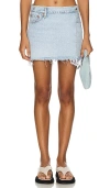 Re/done X Pam Anderson Mid Rise Wrap Skirt In Maliblue