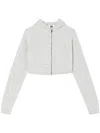 Re/done X Pamela Anderson Cropped Hoodie In Grey