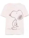 Re/done Classic Snoopy Printed Jersey T-shirt In Pink