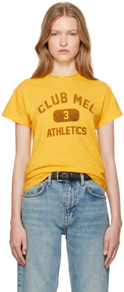 Re/done Yellow 'club Mel' Tubular T-shirt In Golden Yellow