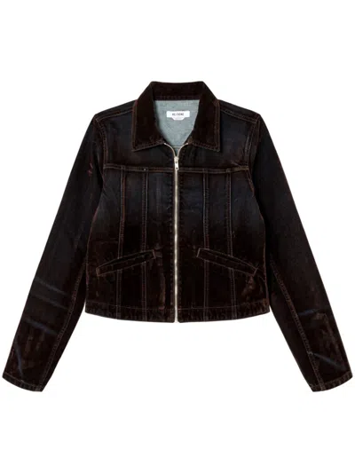 Re/done Zip-up Jacket In Brown