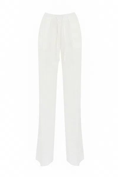 Re-hash Allegra Linen Palazzo Trousers In White