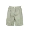 Re-hash Apple Green High-waisted Bermuda Shorts In Green