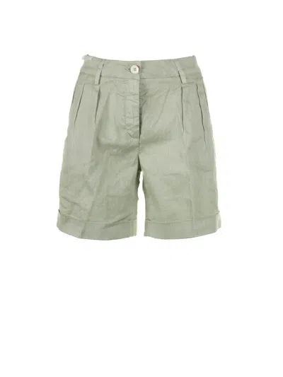 RE-HASH RE-HASH APPLE GREEN HIGH-WAISTED BERMUDA SHORTS