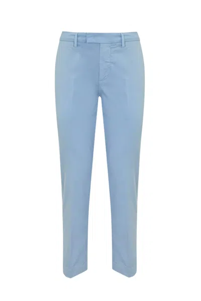 Re-hash Cotton Satin Trousers In Cielo