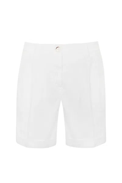 Re-hash Linen Bermuda Shorts In Bianco