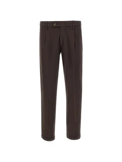 Re-hash Mucha Pleated Turn-up Hem Chinos In Brown