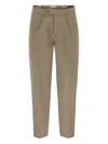 Re-hash Pleats Chino Trousers In Brown