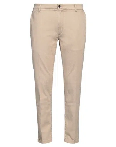 Re-hash Re_hash Man Pants Light Brown Size 31 Cotton, Linen, Elastane In Beige
