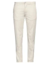 Re-hash Re_hash Man Pants White Size 33 Cotton, Modal, Elastane In Beige