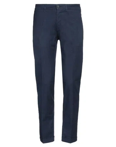 RE-HASH RE_HASH MAN PANTS BLUE SIZE 31 COTTON, LINEN, POLYESTER, ELASTANE