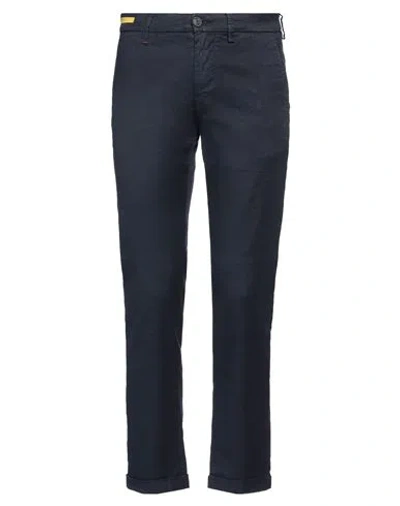 RE-HASH RE_HASH MAN PANTS BLUE SIZE 31 LINEN, COTTON, ELASTANE