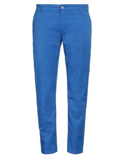 Re-hash Re_hash Man Pants Bright Blue Size 40 Cotton, Elastane