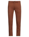 Re-hash Re_hash Man Pants Brown Size 33 Cotton, Linen, Elastane In Brown