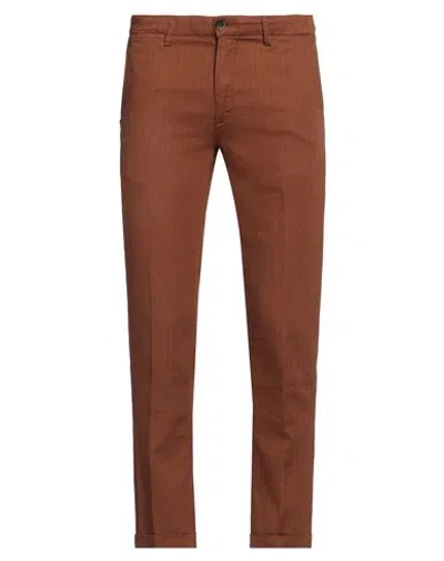 Re-hash Re_hash Man Pants Brown Size 33 Cotton, Linen, Elastane