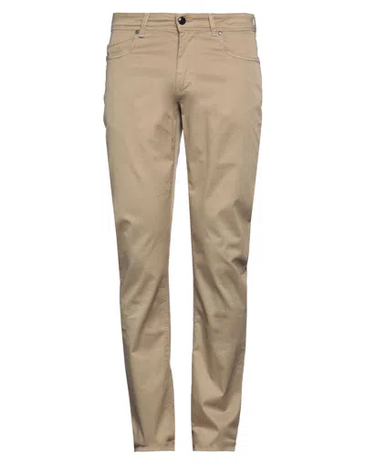 Re-hash Re_hash Man Pants Camel Size 30 Cotton, Elastane In Beige