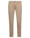 Re-hash Re_hash Man Pants Light Brown Size 31 Cotton, Linen, Elastane In Beige